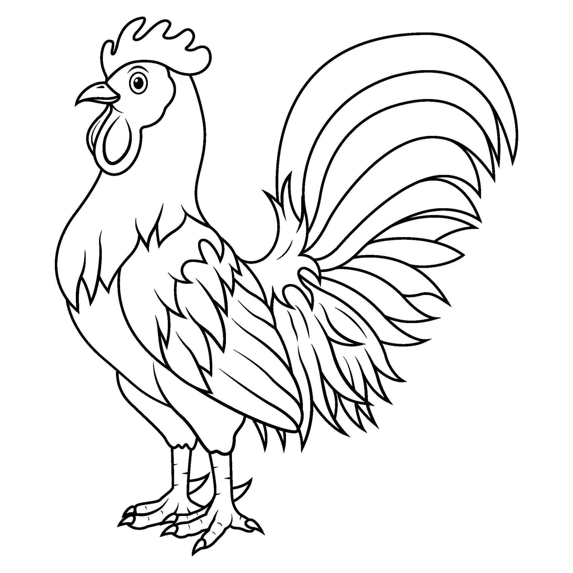 Illustration of Rooster line art 25883660 Vector Art at Vecteezy