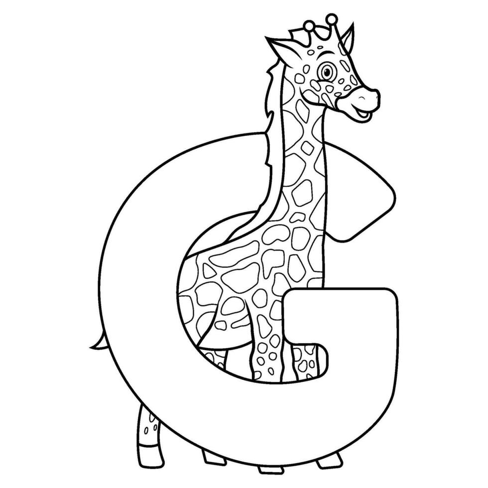 G letter for Giraffe vector