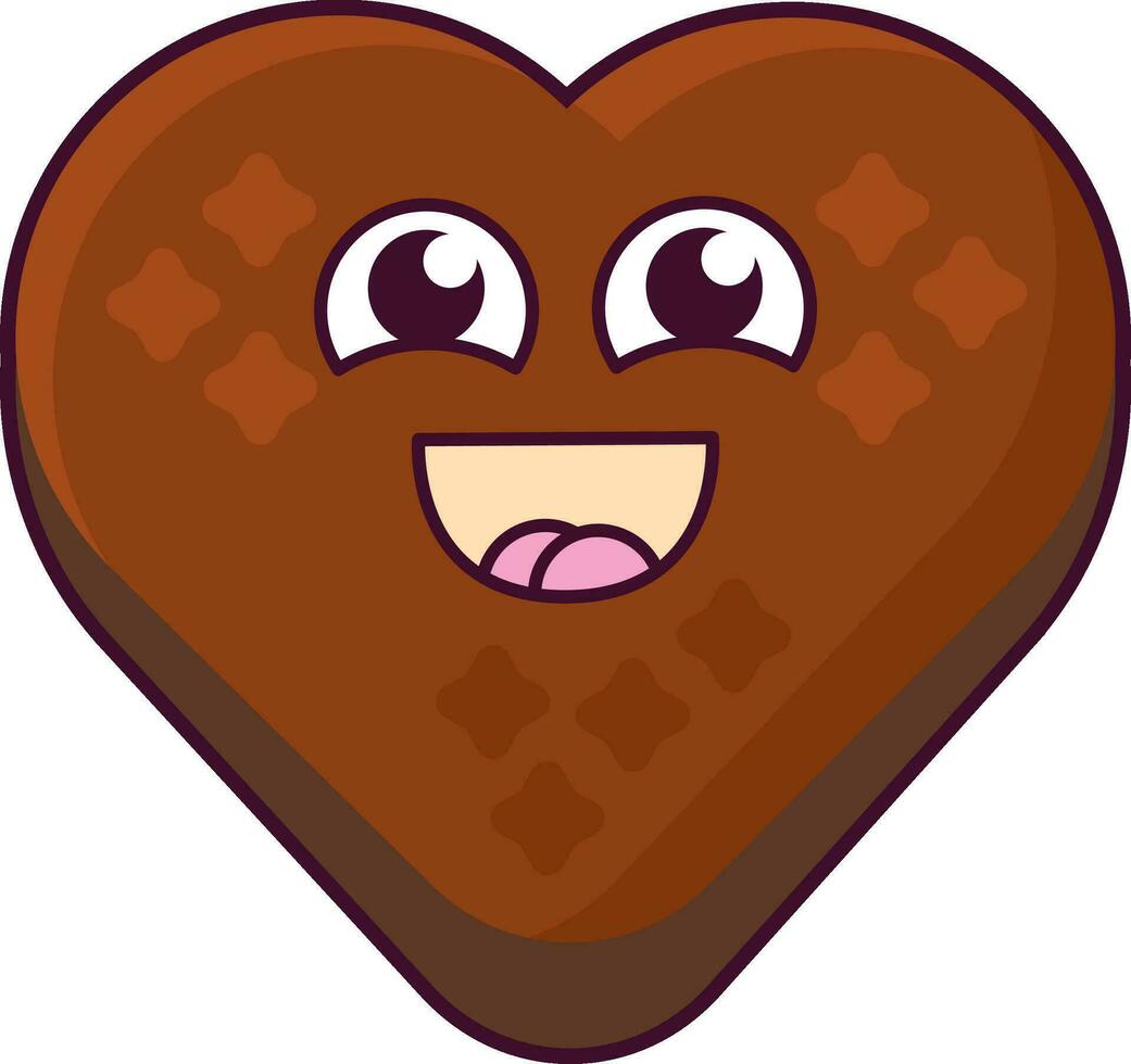 Sweet Choco Candy Heart Smiling Character vector