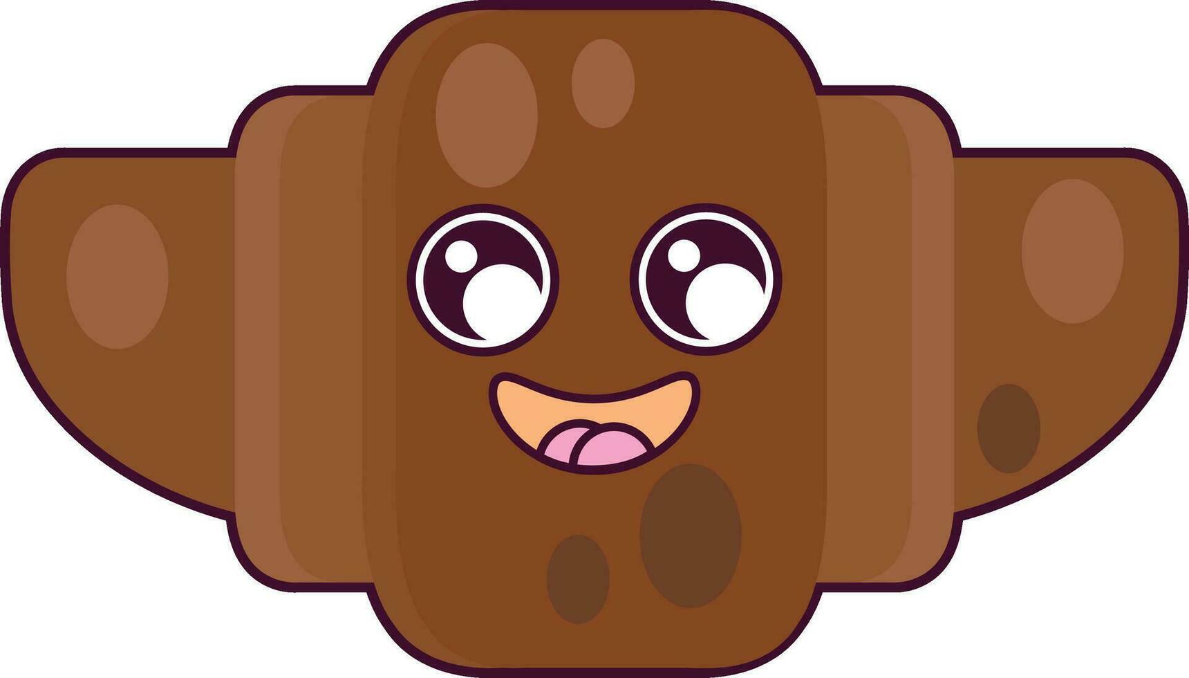 Sweet Choco Croissant Smiling Character vector