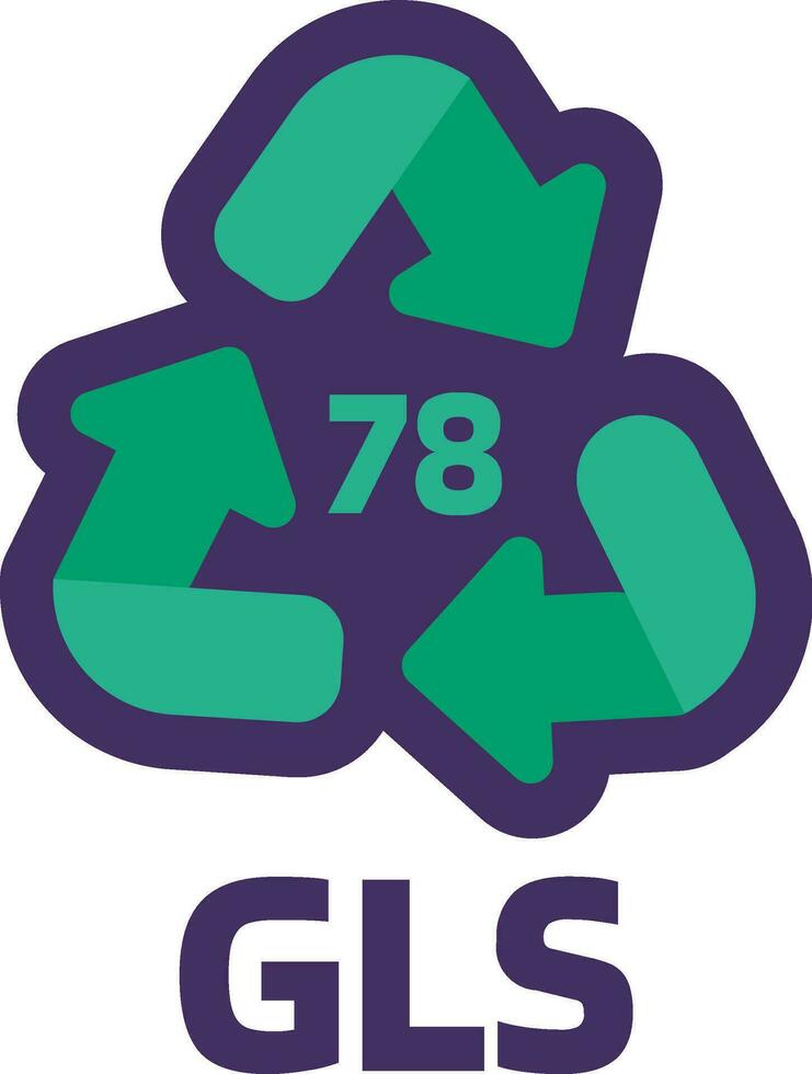 precaución calificación reciclaje gls industrial código 78 vector