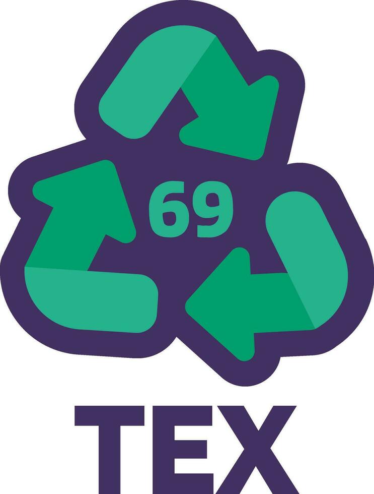 Caution Marking Recycling TEX Industrial Code 69 vector