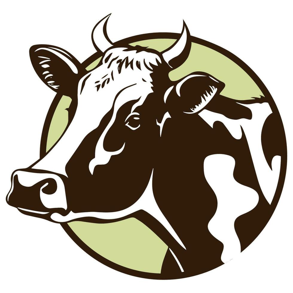 cow head mascot logo vector