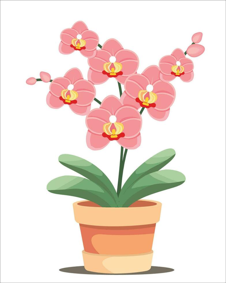 orquídea pastel colores en maceta vector