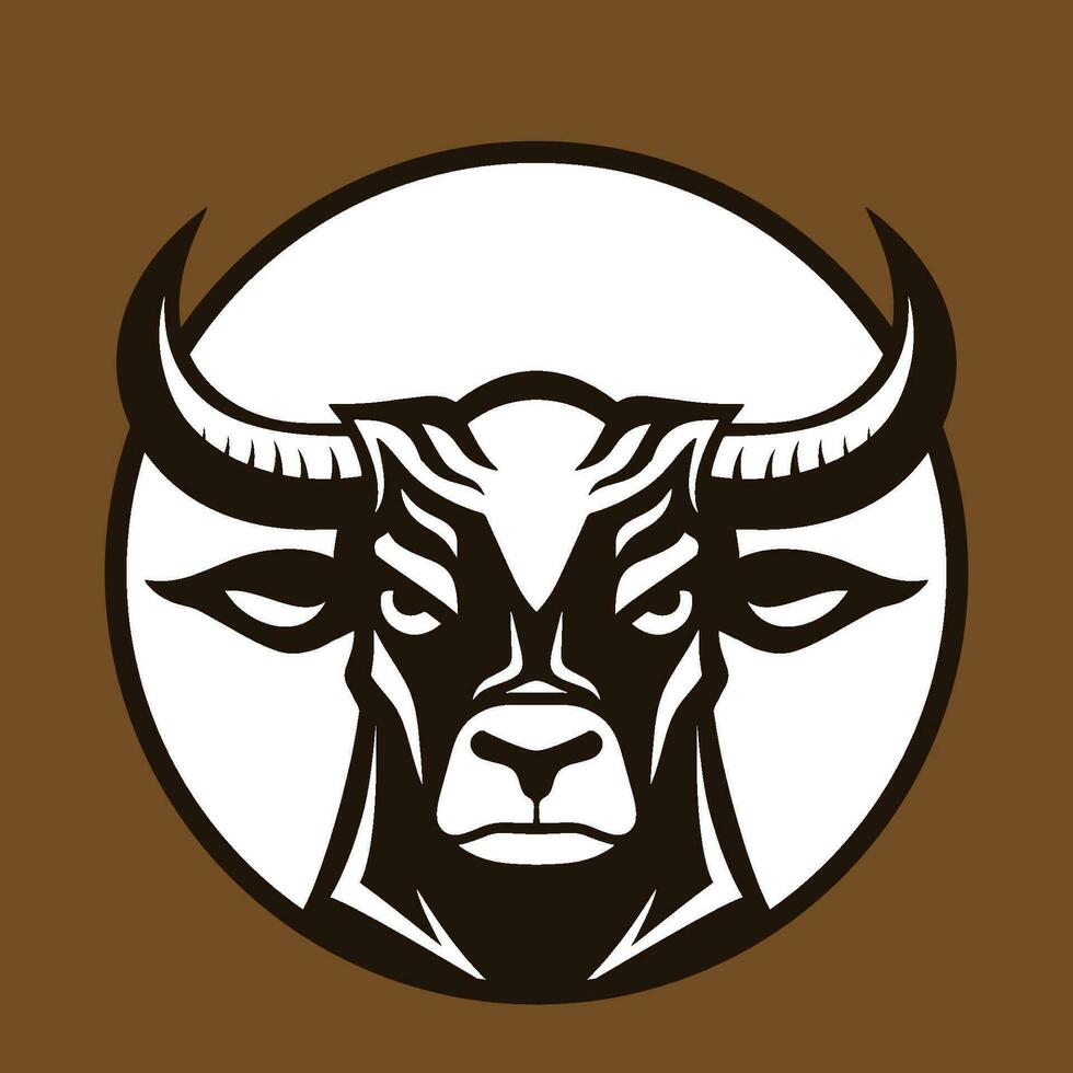 vaca cabeza mascota logo, diseño para Insignia vector