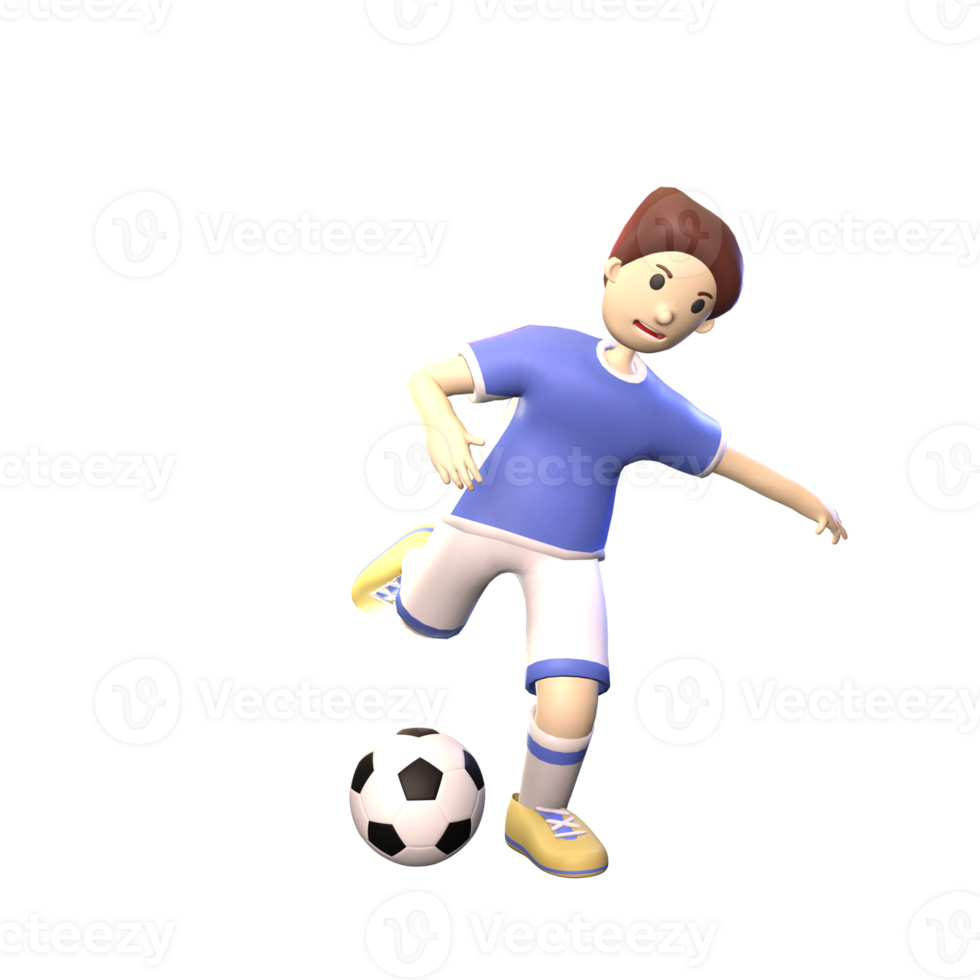 3D man soccer player rendered illustration isolated on the transparent background png