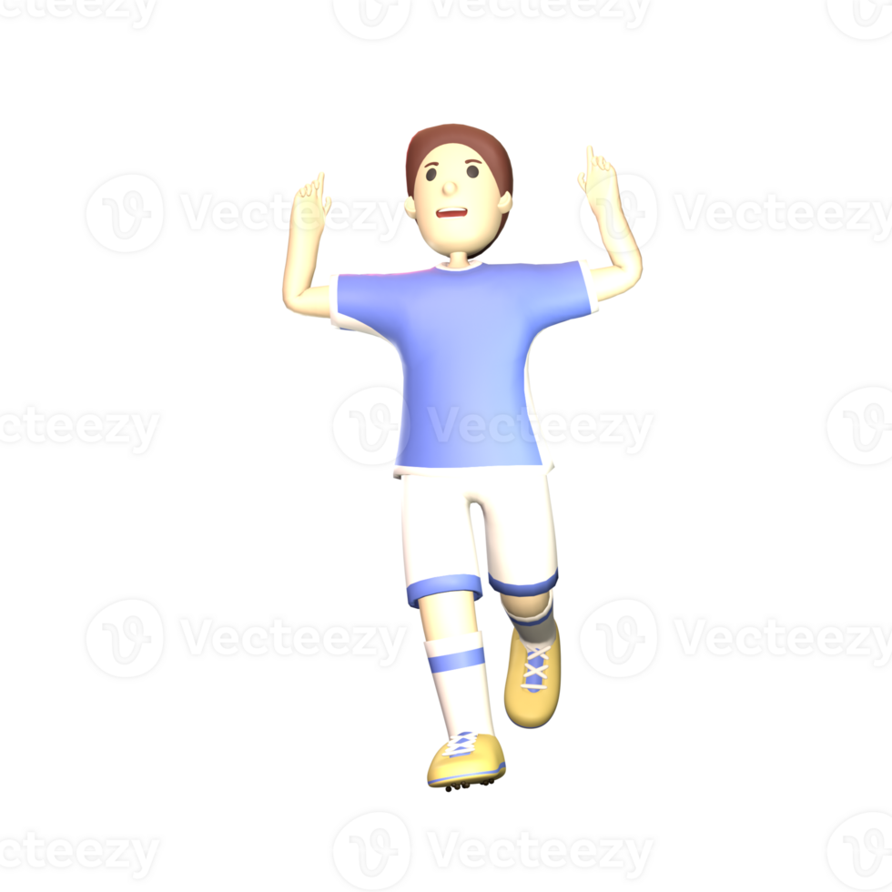 3D man soccer player rendered illustration isolated on the transparent background png