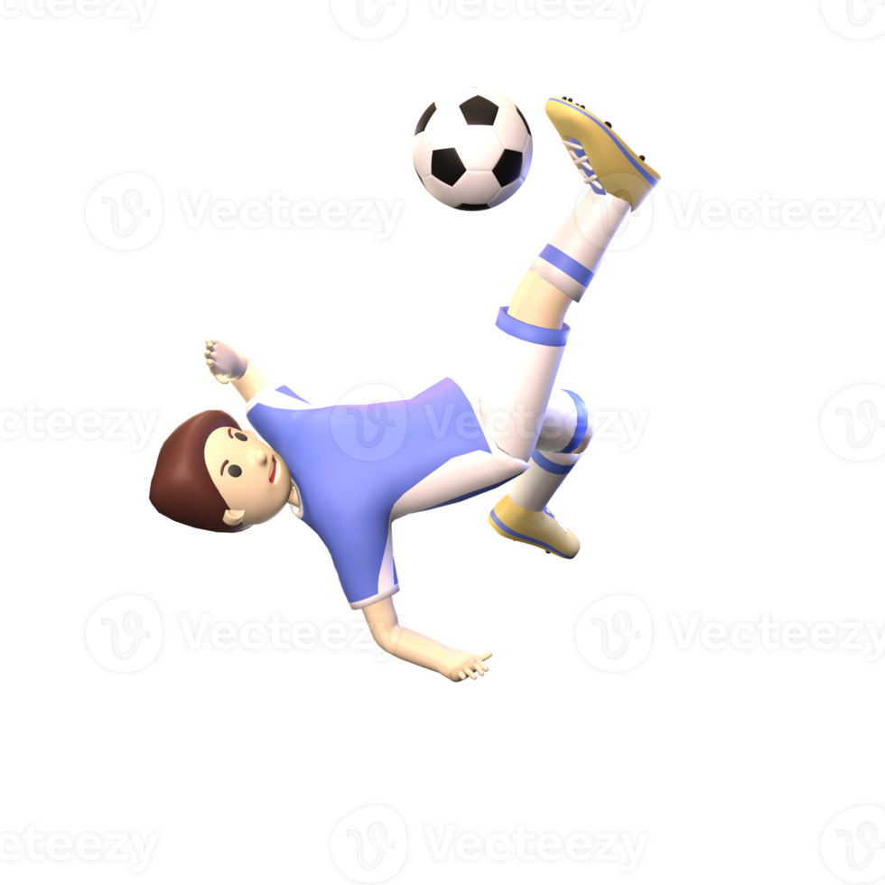 3D man soccer player rendered illustration isolated on the transparent background png