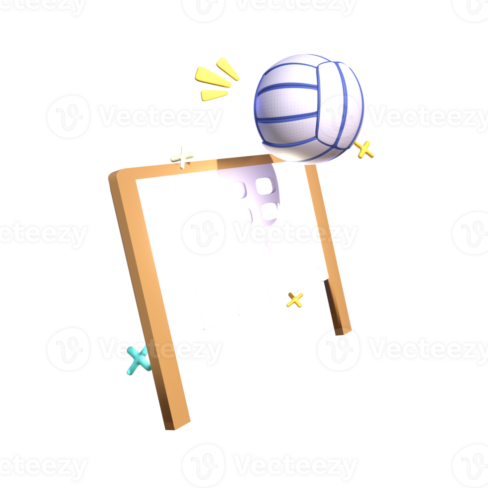 3D summer beach volley ball icon rendered isolated on the transparent background. Simple and elegant objects for your design. png