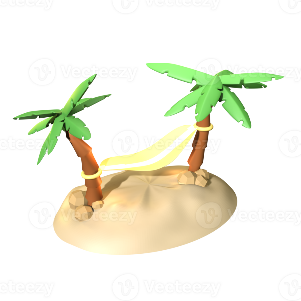 3D bungalow icon summer rendered isolated on the transparent background. Simple and elegant object for your design. png