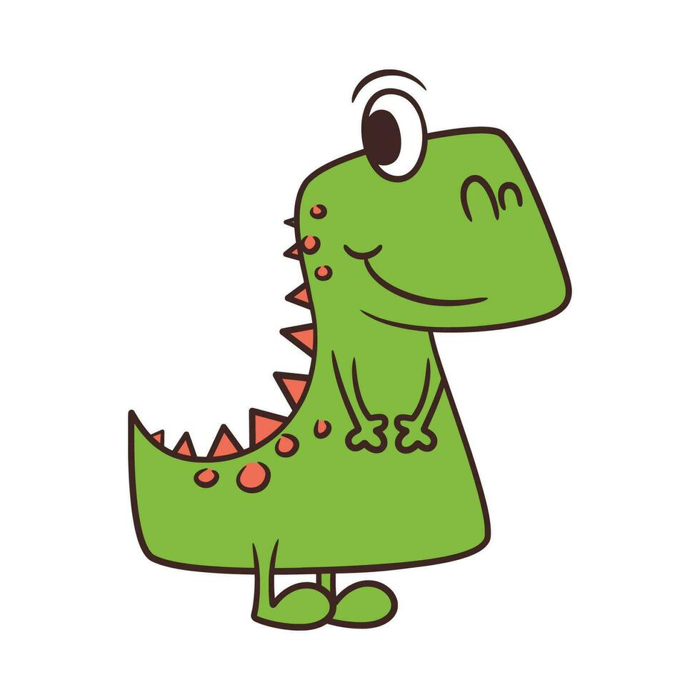 Cute Dinosaur Vector Illustration hand drawn
