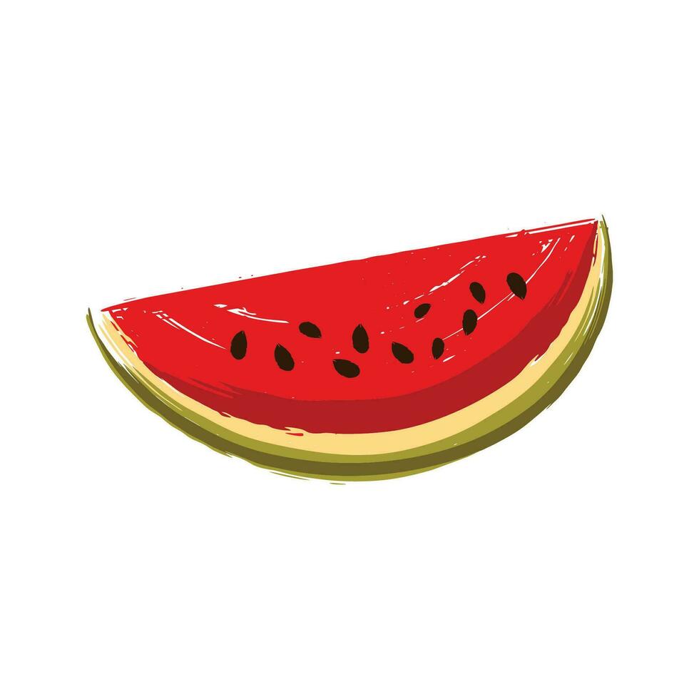 Fresh and juicy watermelon slices vector illustration