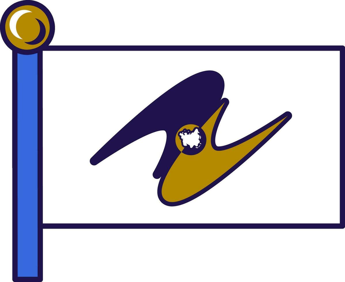 Eurasian economic union flag on flagpole vector