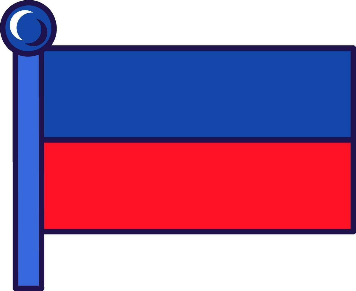 Haiti republic nation flag on flagpole vector