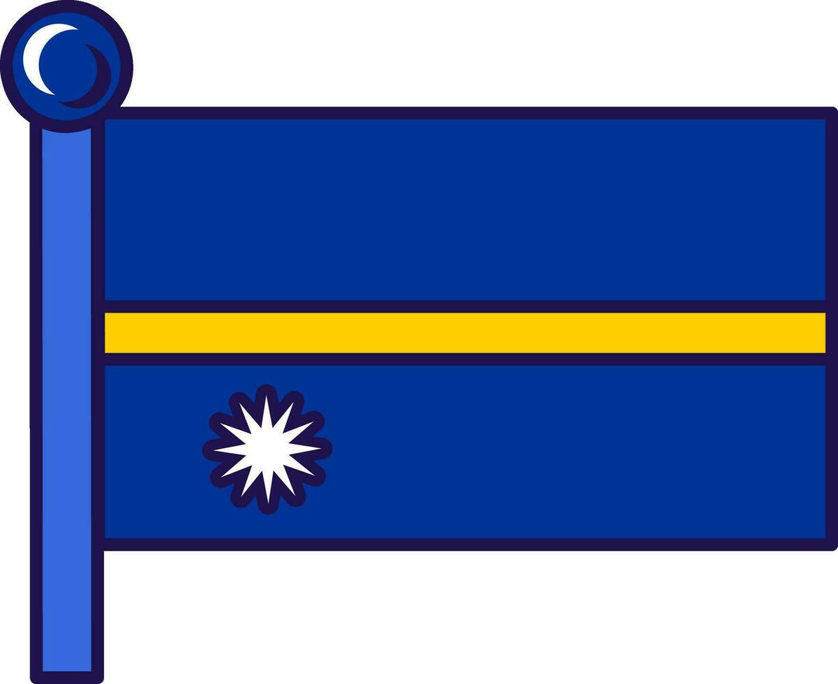 nauru país nacional bandera en asta de bandera vector