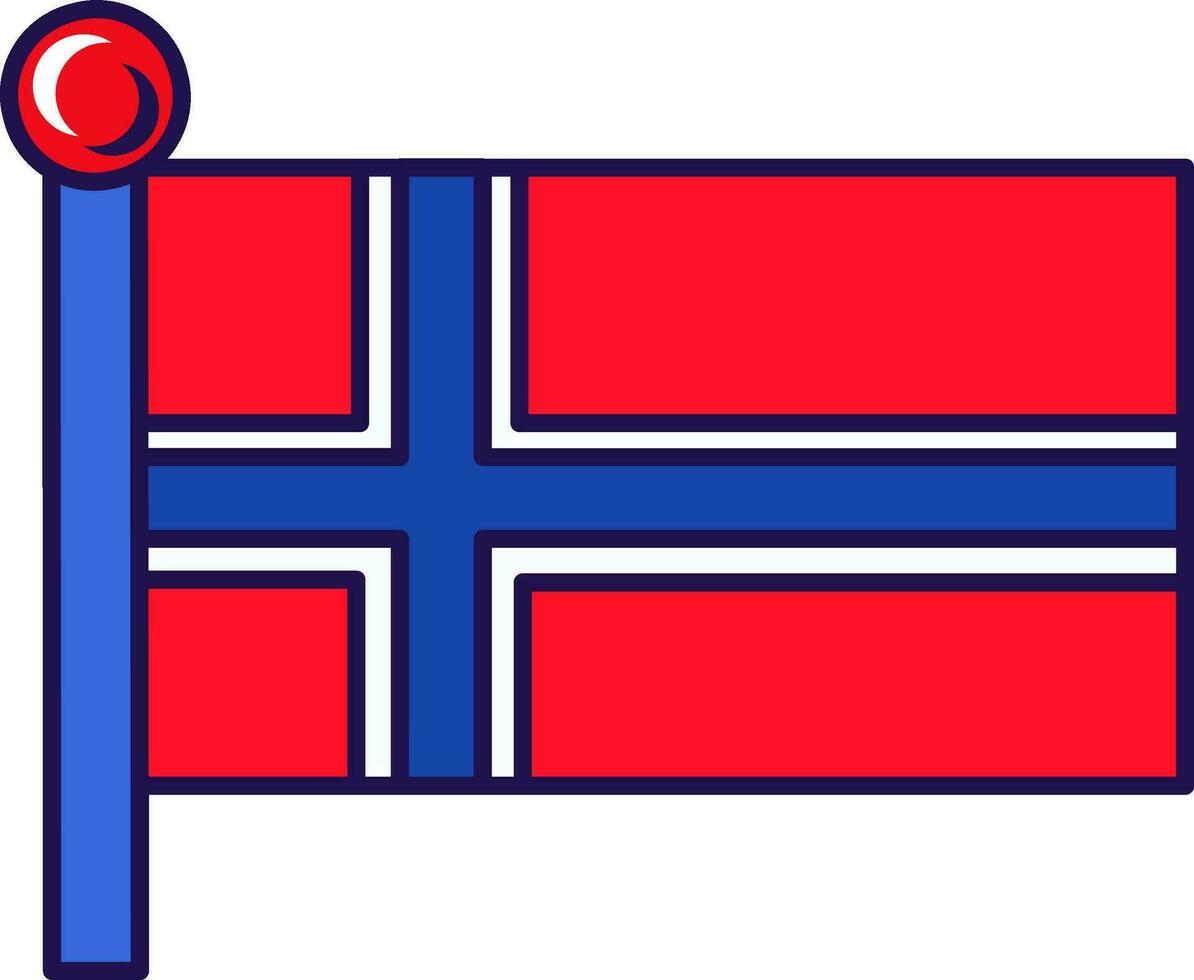 Svalbard y ene Mayen bandera en asta de bandera vector