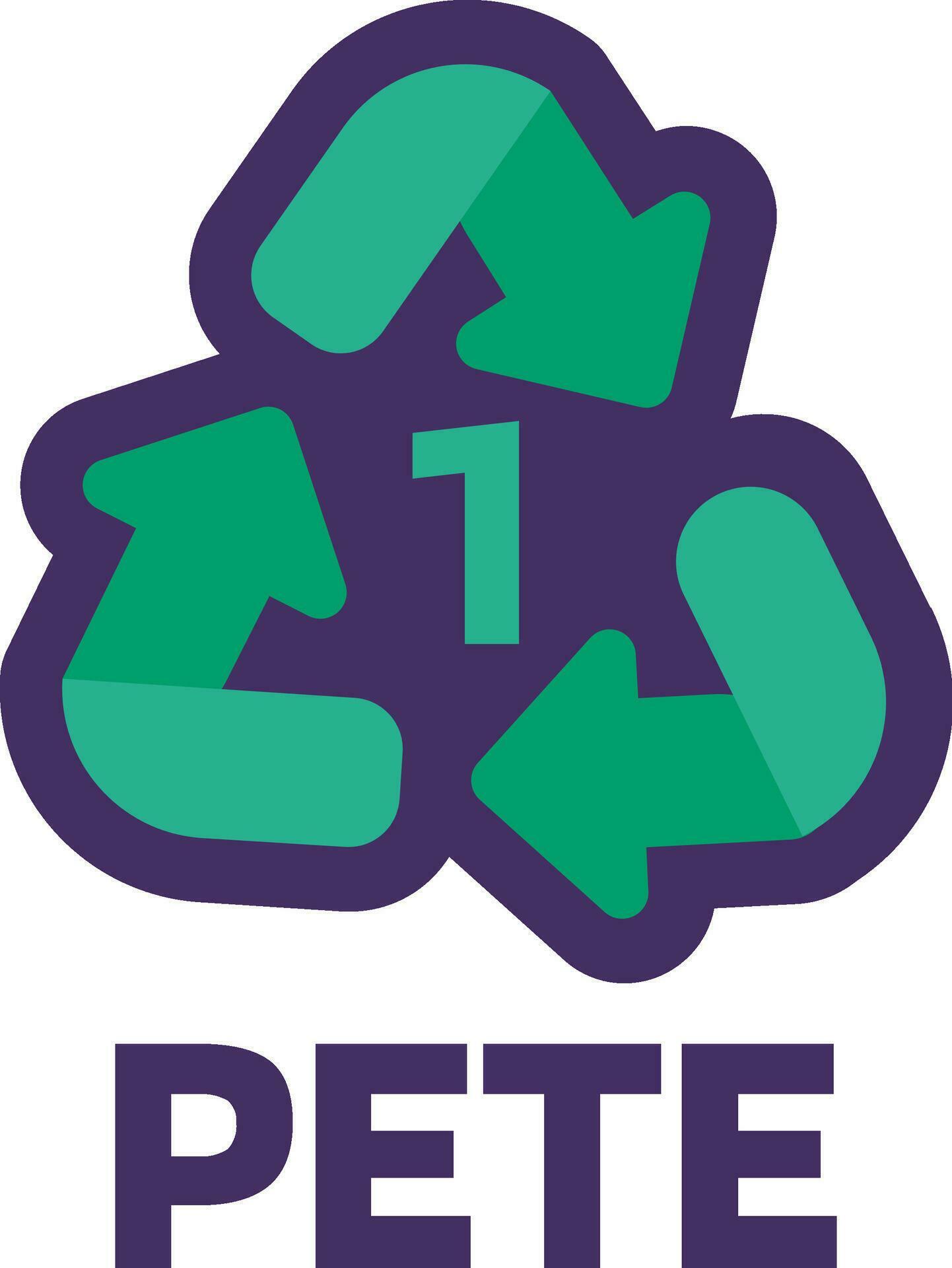 Caution Marking Recycling PETE Industrial Code 1 25884075 Vector Art at