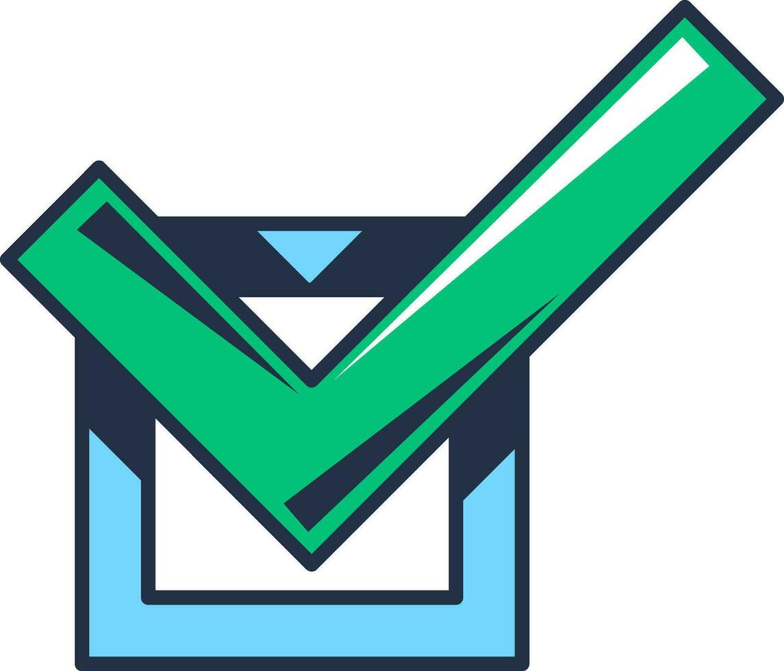 Business Management Check Mark Outline Stroke Icon vector