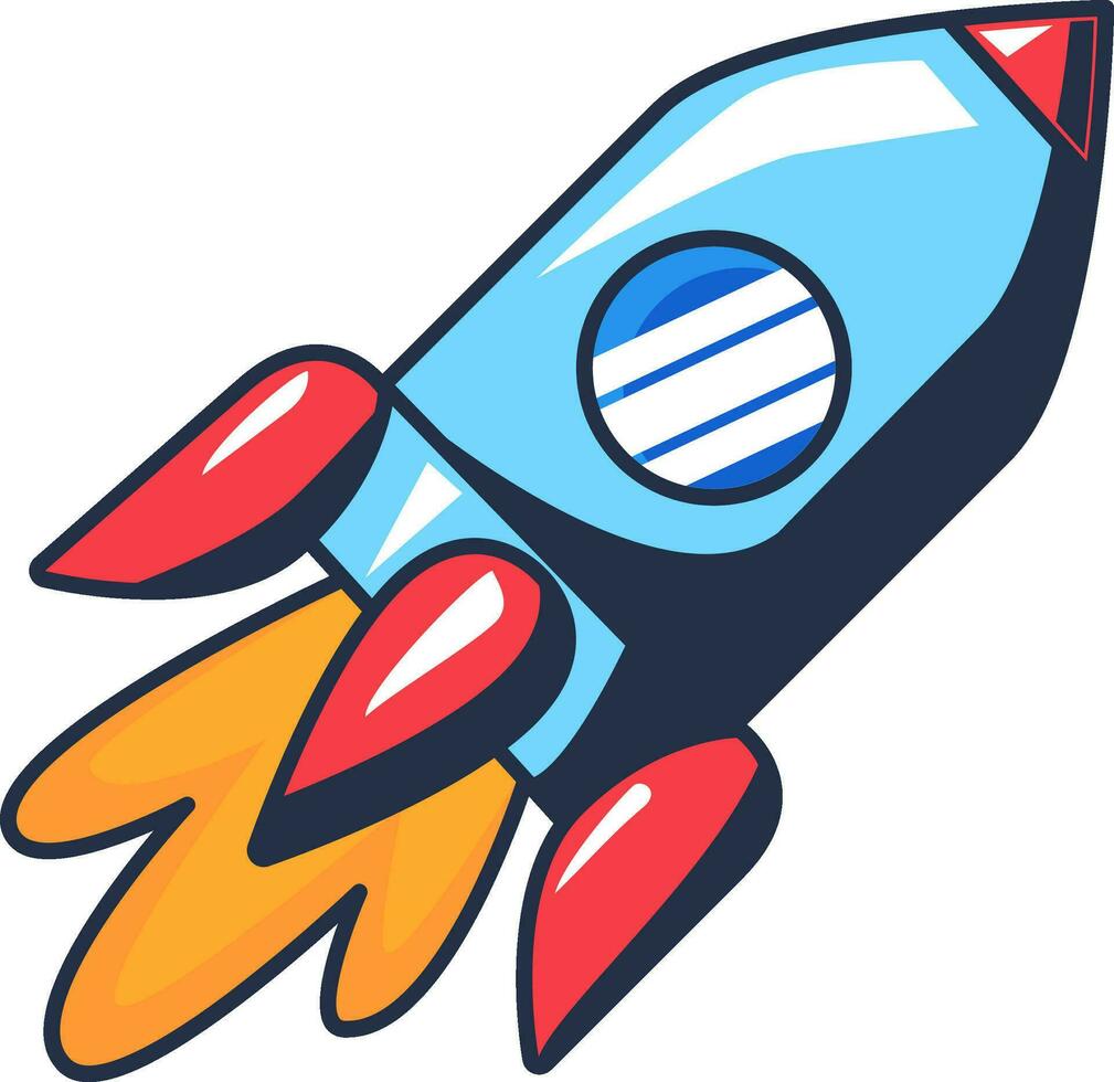 Business Start Up Space Rocket Outline Stroke Icon vector