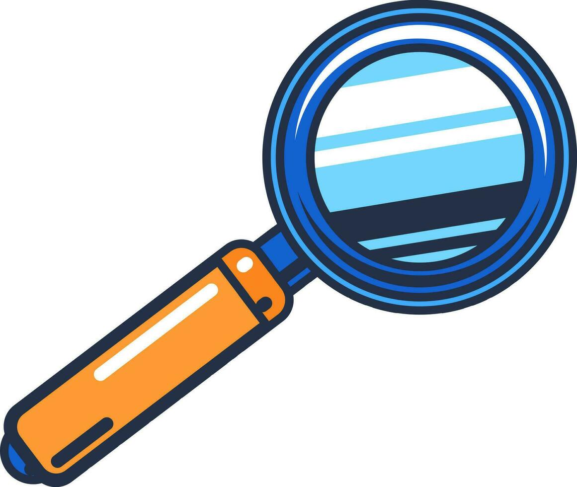 Handle Magnifier Outline Stroke Icon vector