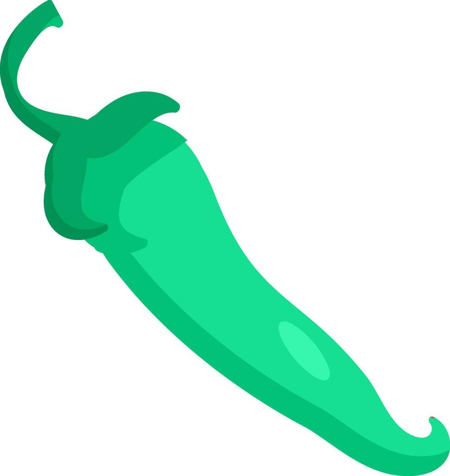 Flat Vegetable Green Chili Icon vector