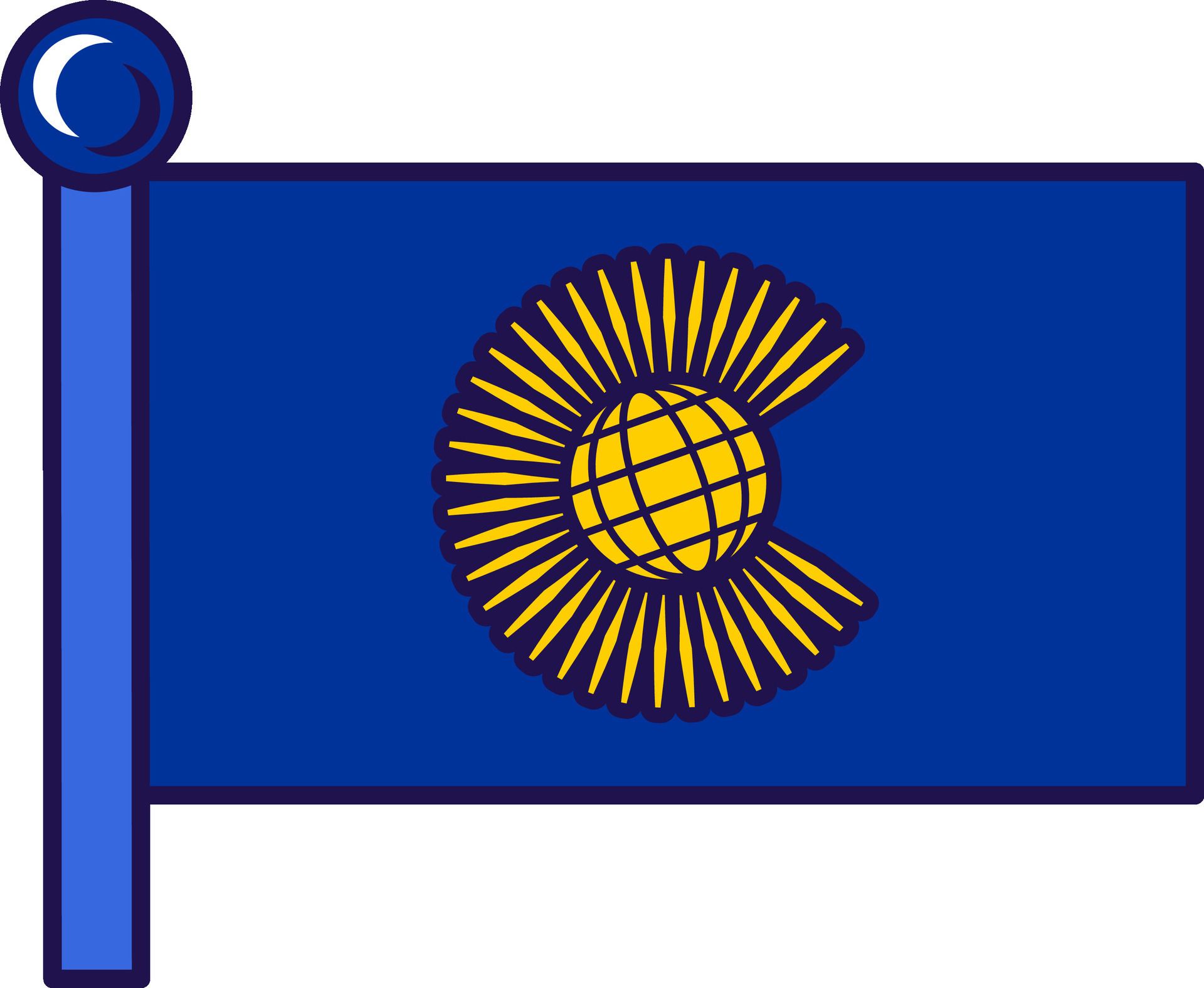 Commonwealth of nations flag on flagpole vector 25884113 Vector Art at Vecteezy