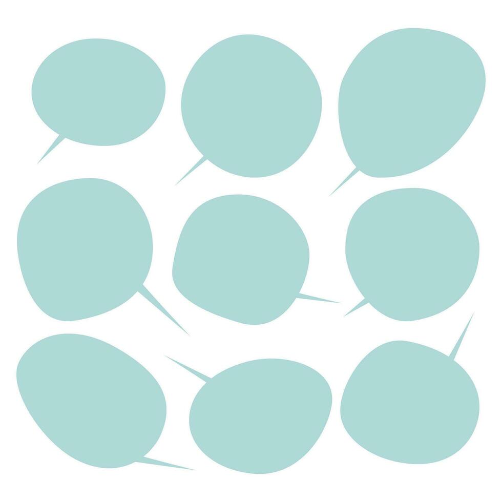 Set speech bubbles on white background. chat box or chat vector square and doodle message or communication icon Cloud speaking for comics and minimal message dialog