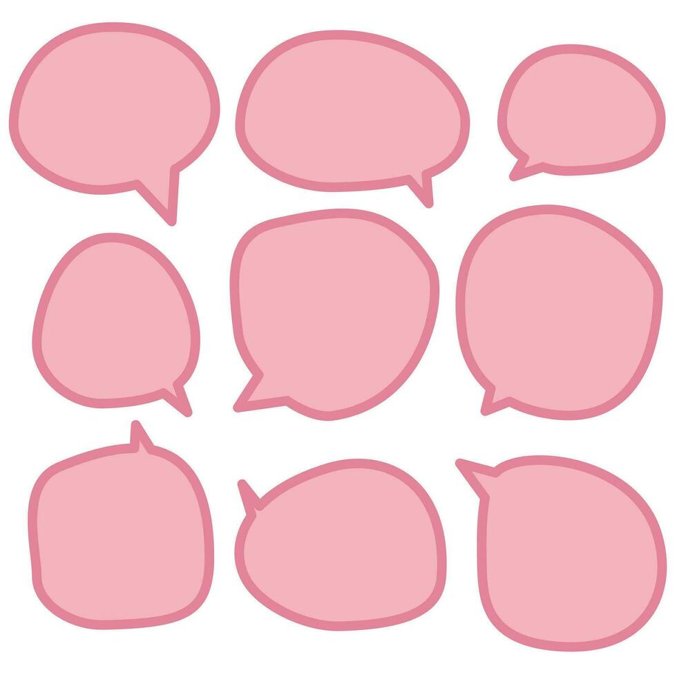 Set speech bubbles on white background. chat box or chat vector square and doodle message or communication icon Cloud speaking for comics and minimal message dialog