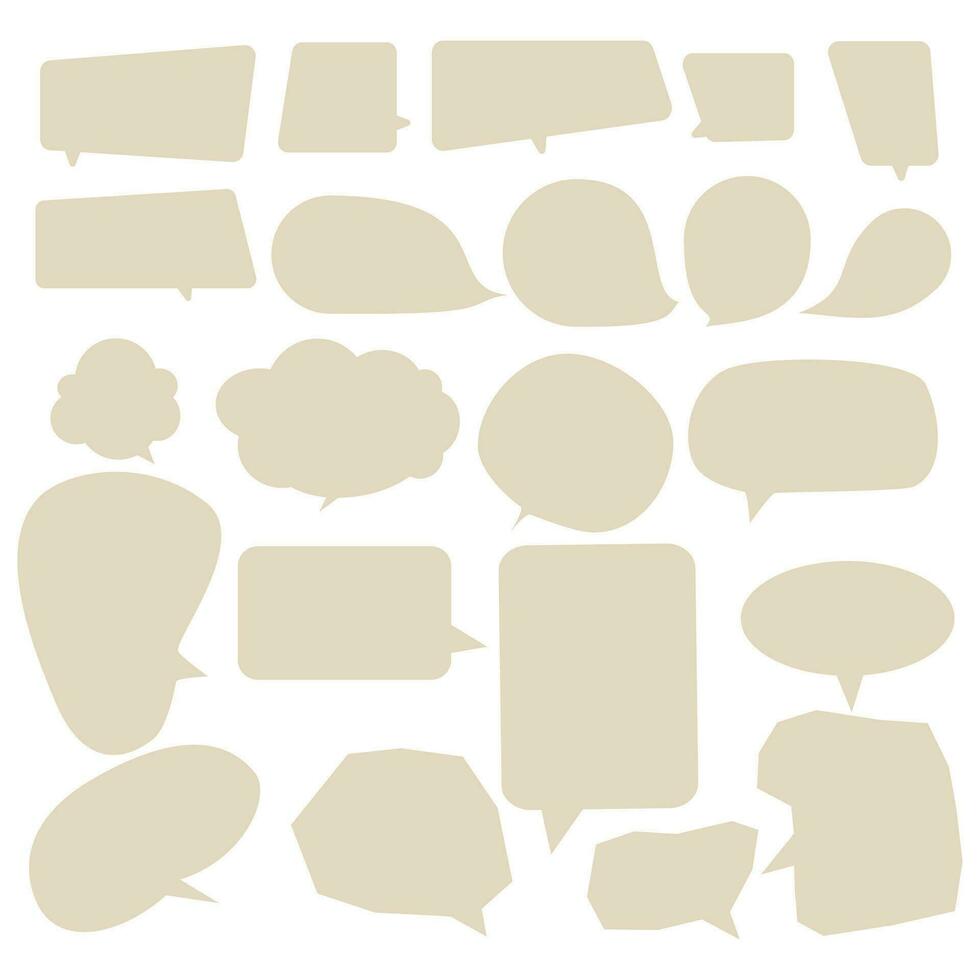 Set speech bubbles on white background. chat box or chat vector square and doodle message or communication icon Cloud speaking for comics and minimal message dialog