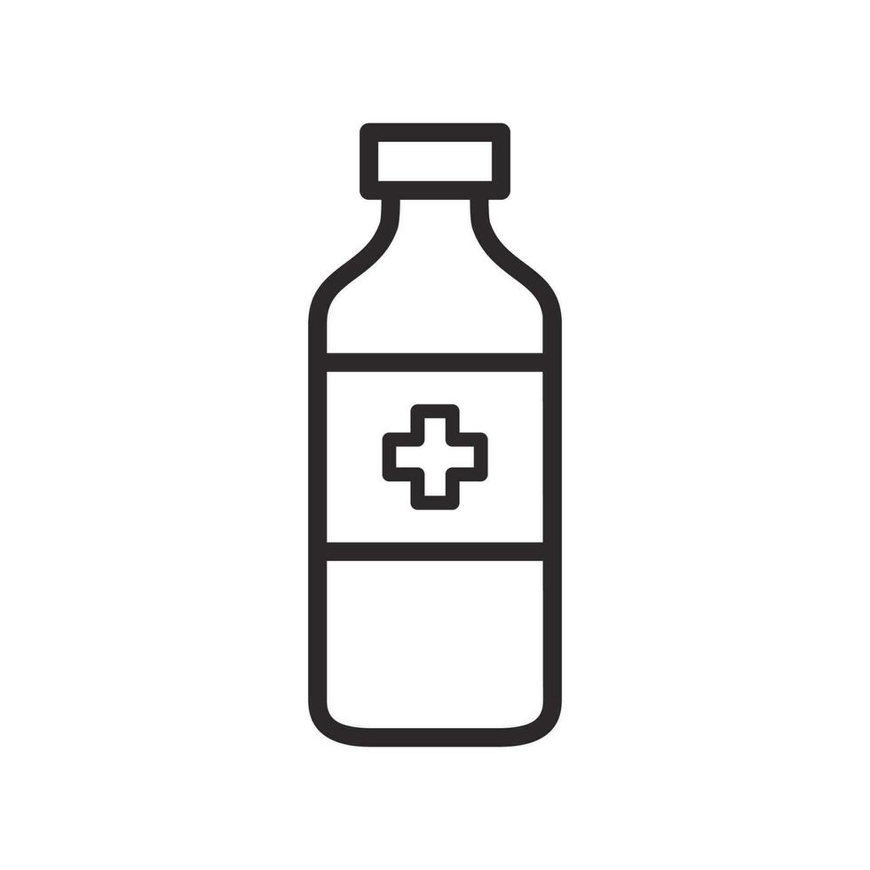 Medicine bottle icon. drugs drink symbol. Flat Vector illustration