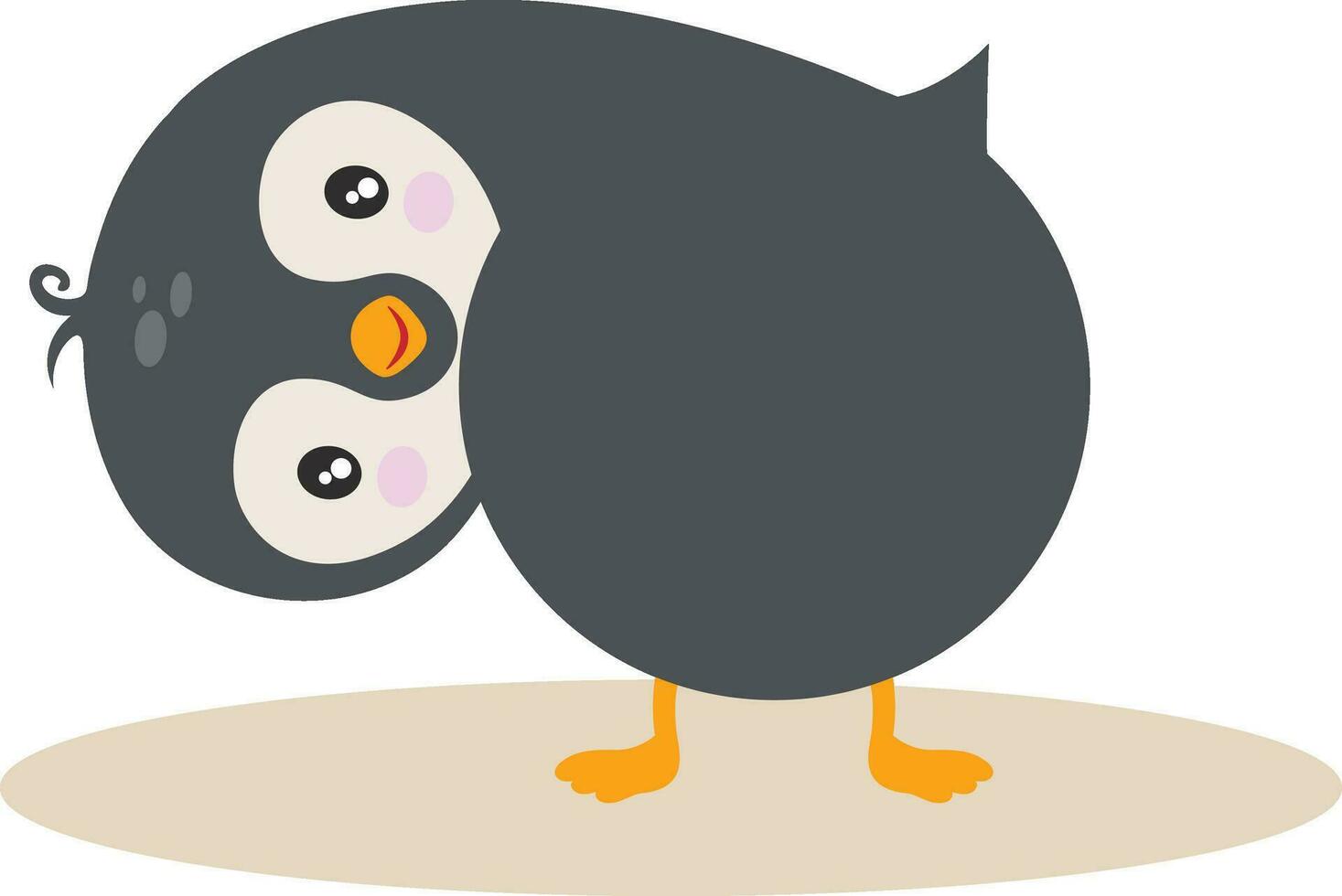 Cute penguin peeping from the back vector