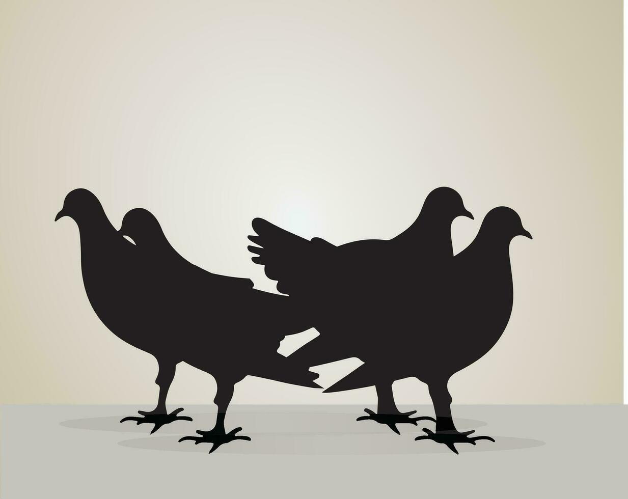 paz paloma 9, volador pájaro, negro silueta, conjunto de paloma aves vector ilustración aislado en blanco antecedentes