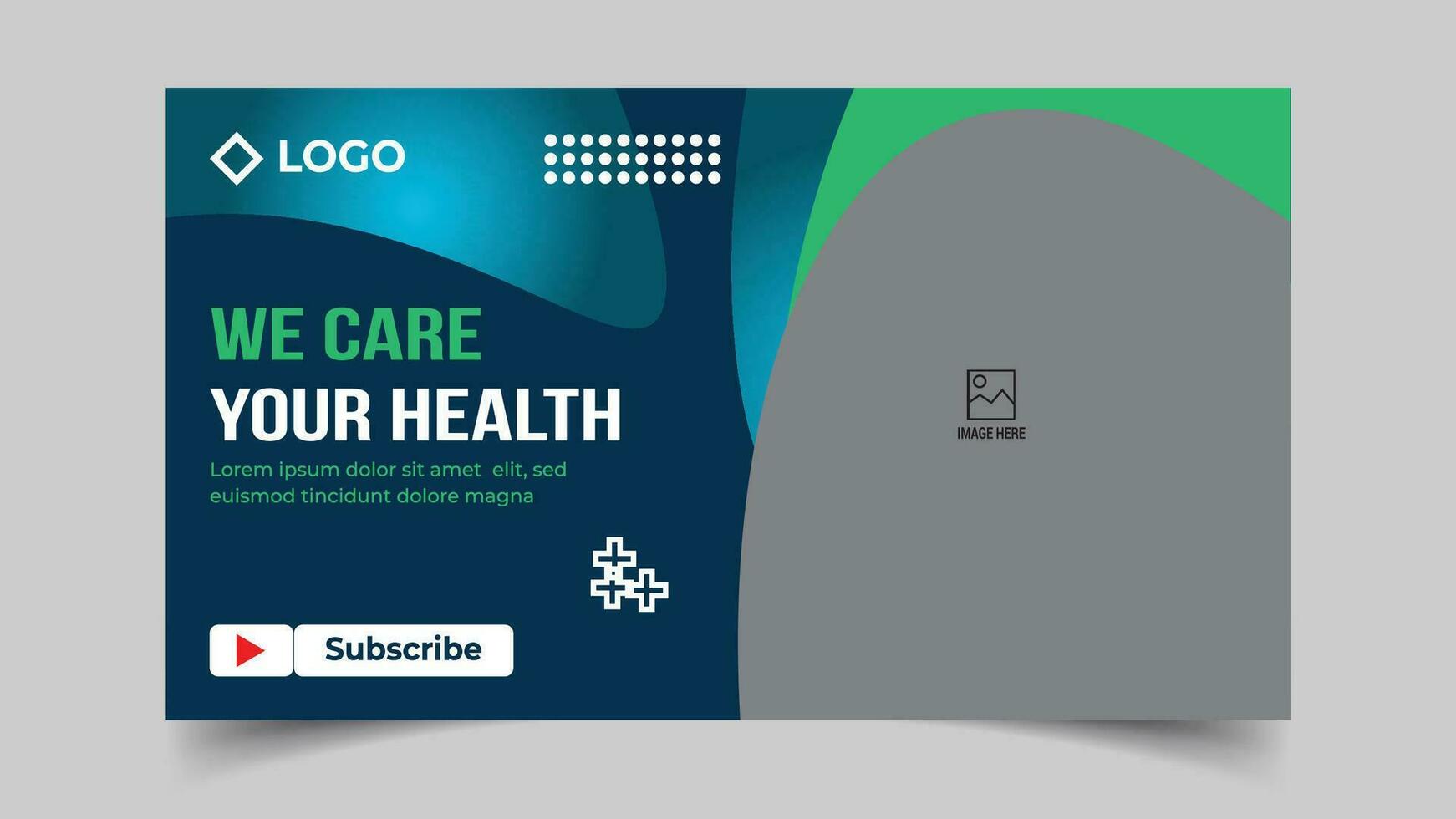 Editable Medical healthcare services provide or world health day youtube thumbnail and web banner template vector