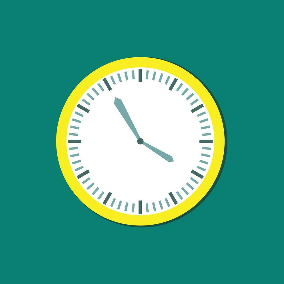 yellow clock faces over white, with regular, italic numerals. Parts of analog clocks, or watches. Displays time through the use of a dial and moving hands. Illustration. Vector. vector