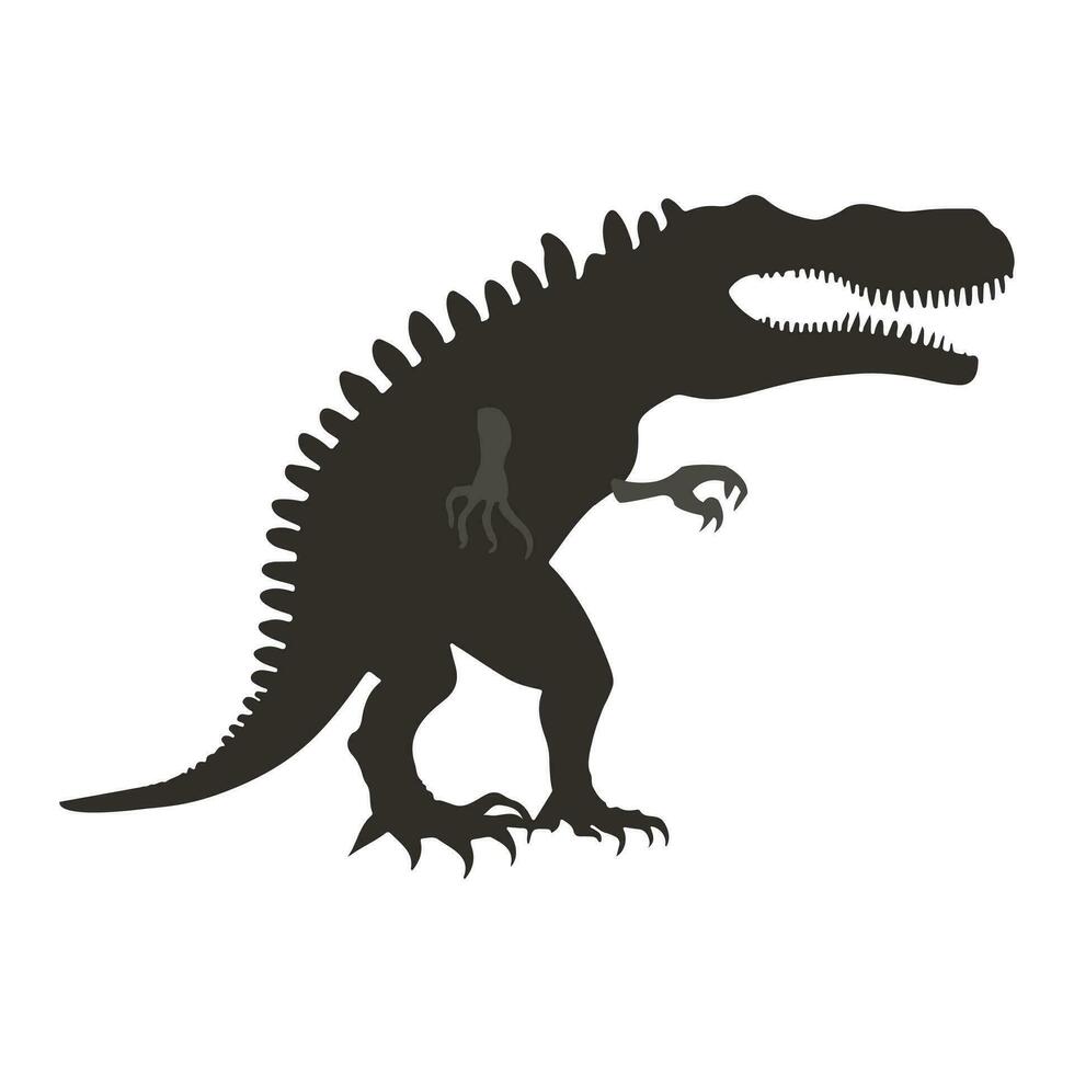 dinosaurio silueta vector negro diseño aislado en blanco antecedentes lata ser usado para camiseta diseño o para proyecto o para varios propósitos
