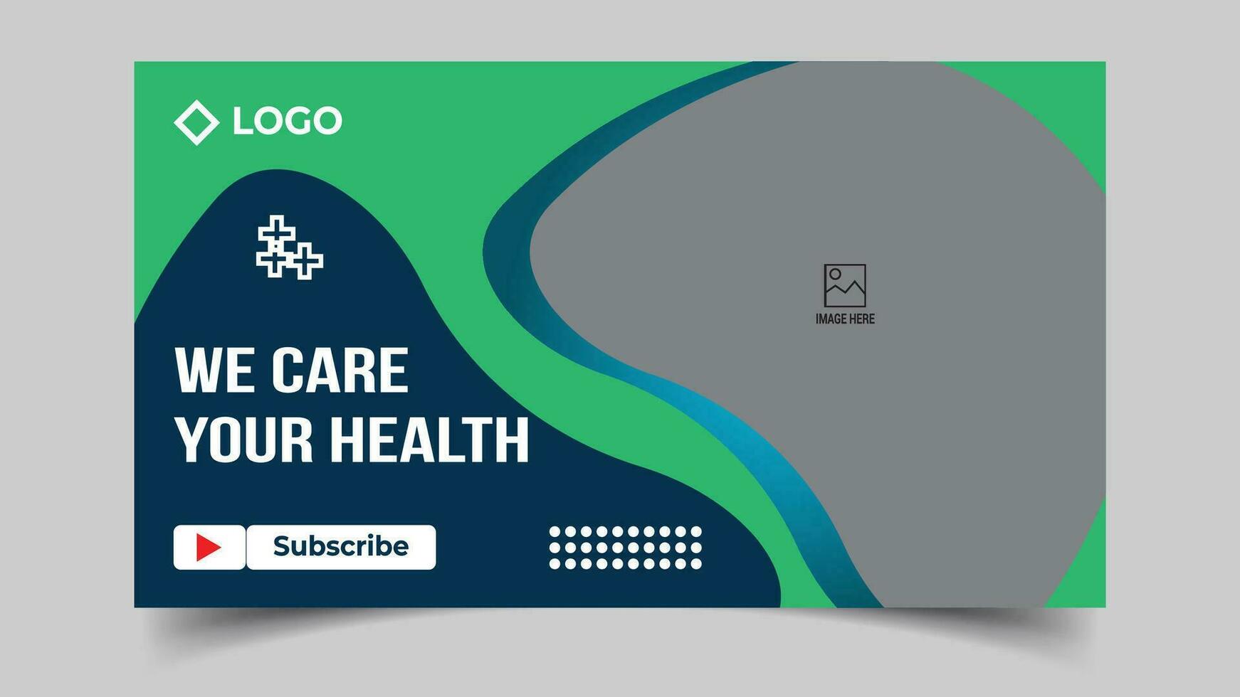 Editable Medical healthcare services provide or world health day youtube thumbnail and web banner template vector