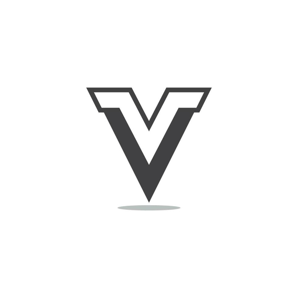 vector de logotipo geométrico simple letra v