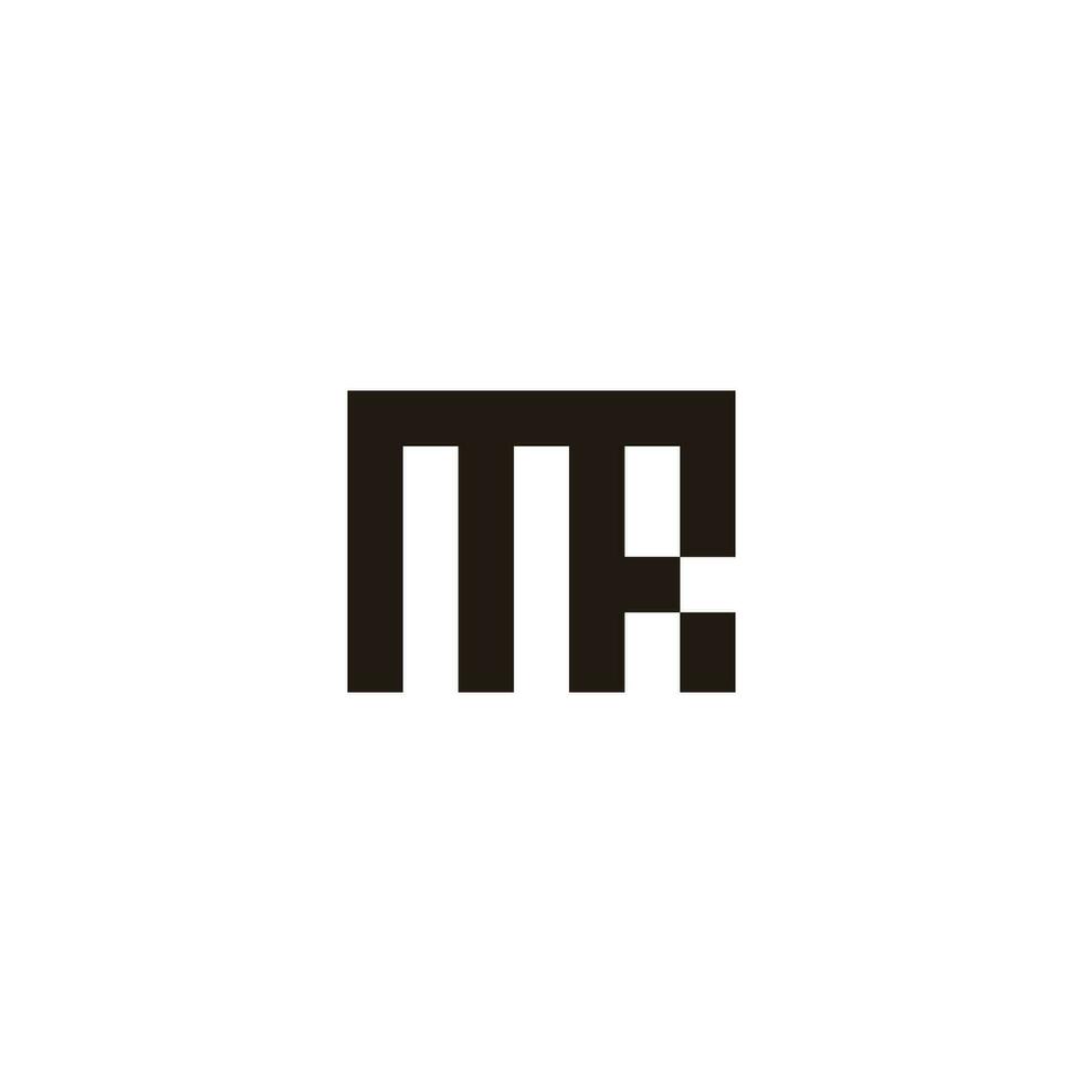 letter mr simple geoemtric line pixels logo vector