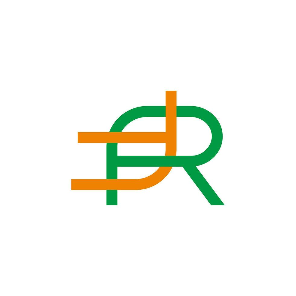 letter rt linked colorful  linear geometric design symbol logo vector