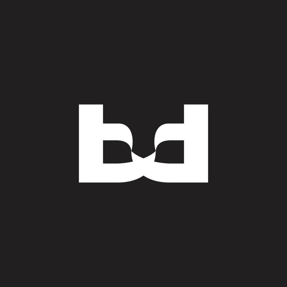 letter bd ribbon curve simple logo vector
