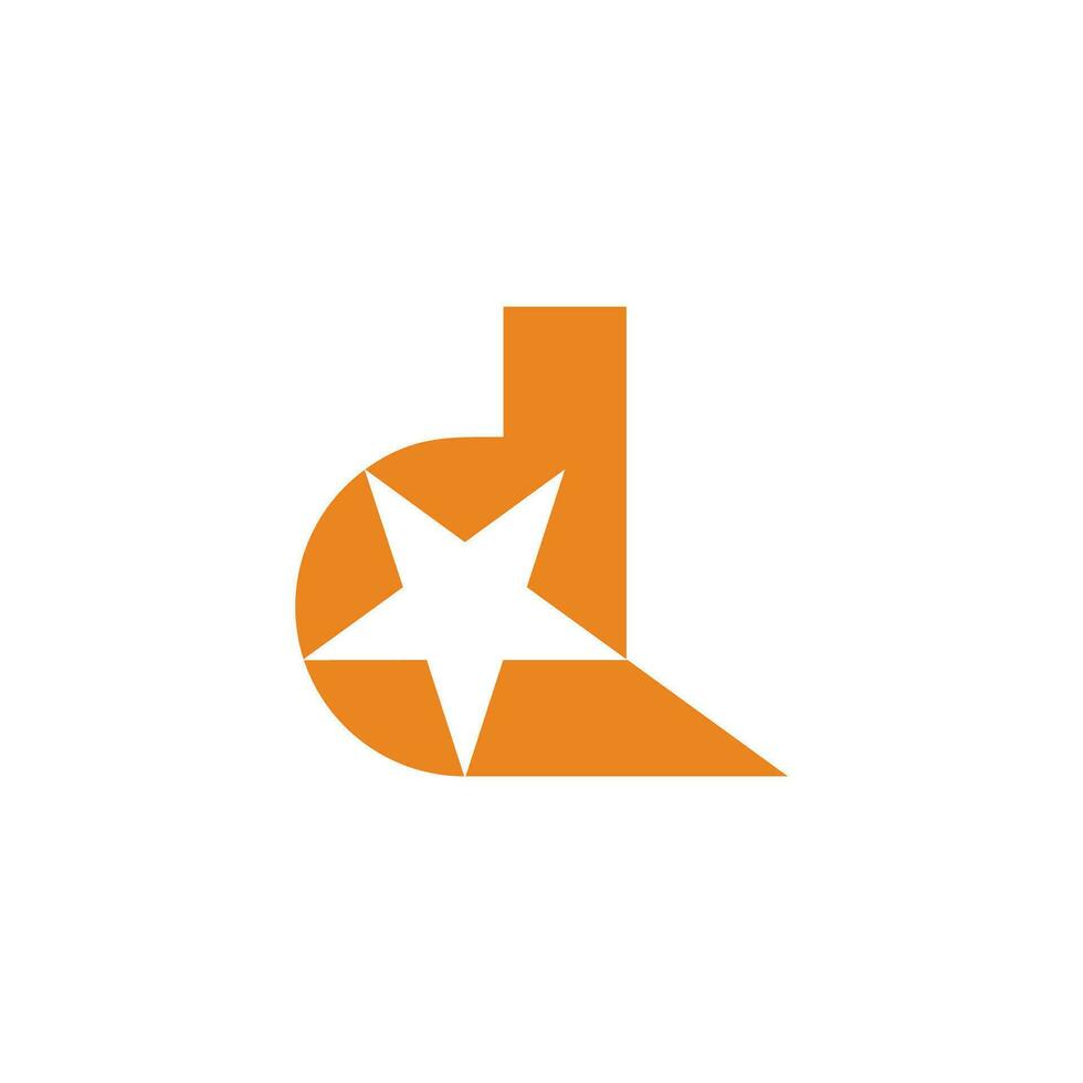 letter d star geometric simple motion logo vector