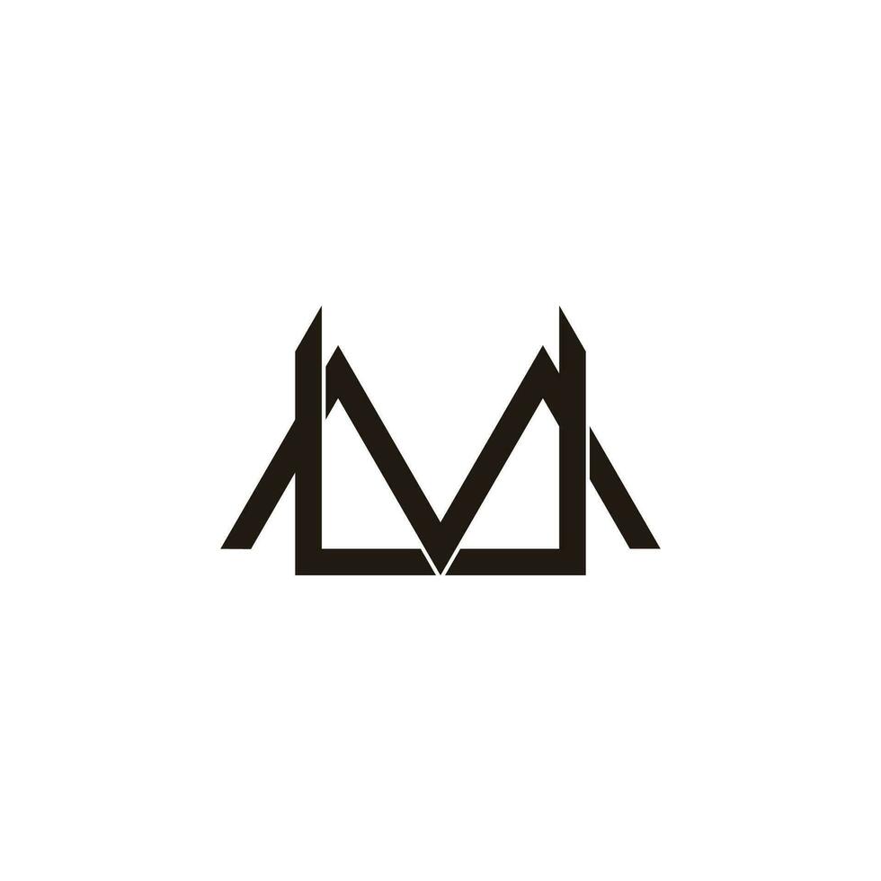letter mu simple linked overlap design symbol vector