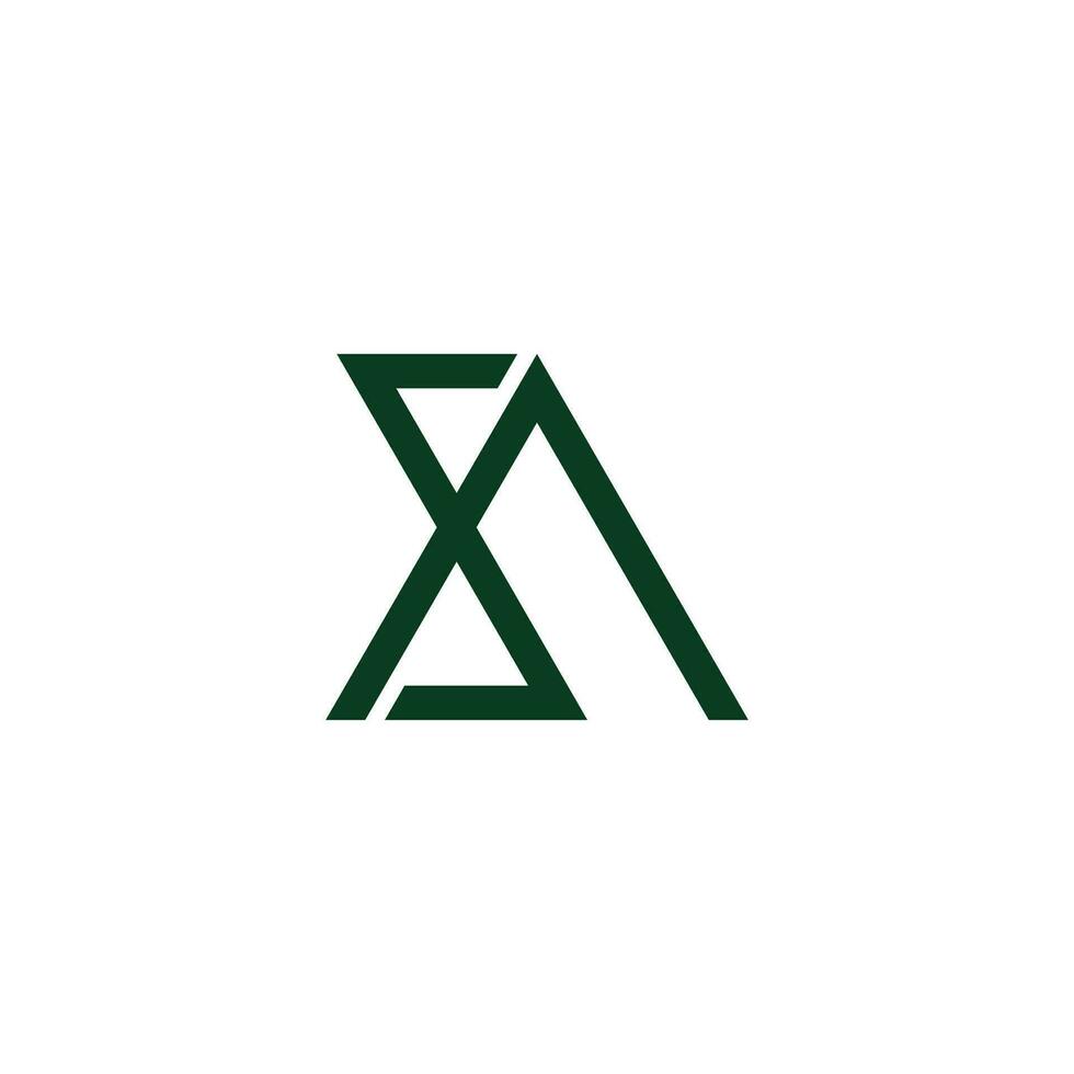letter sa simple linked geometry line logo vector
