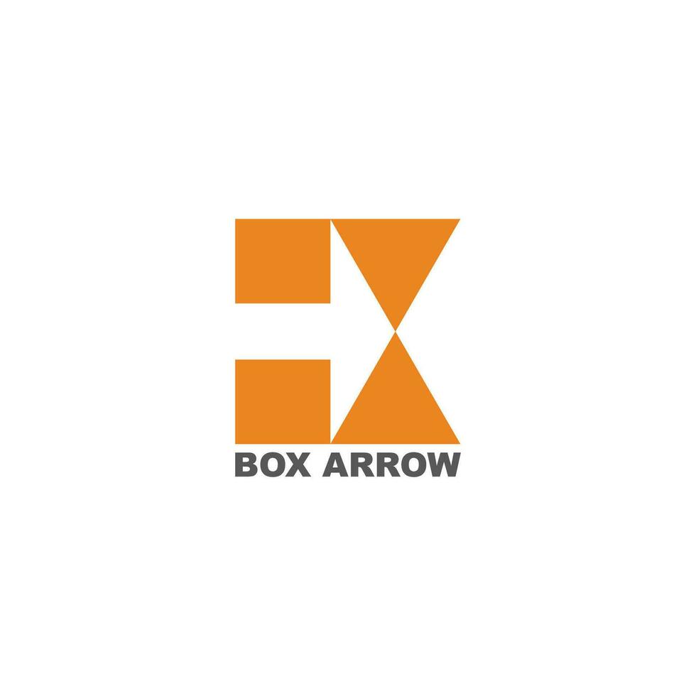 abstract letter ex box arrow motion geometric logo vector