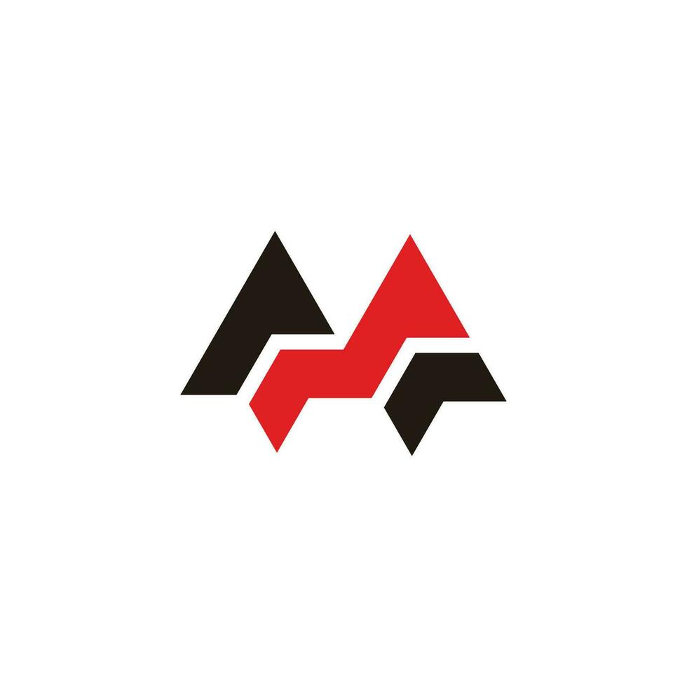 letter m up progress statistic symbol logo vector