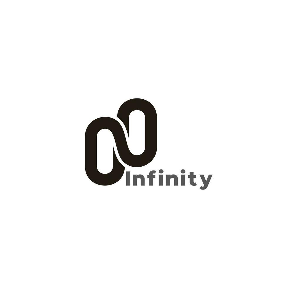 letter n simple loop infinity line geometric logo vector