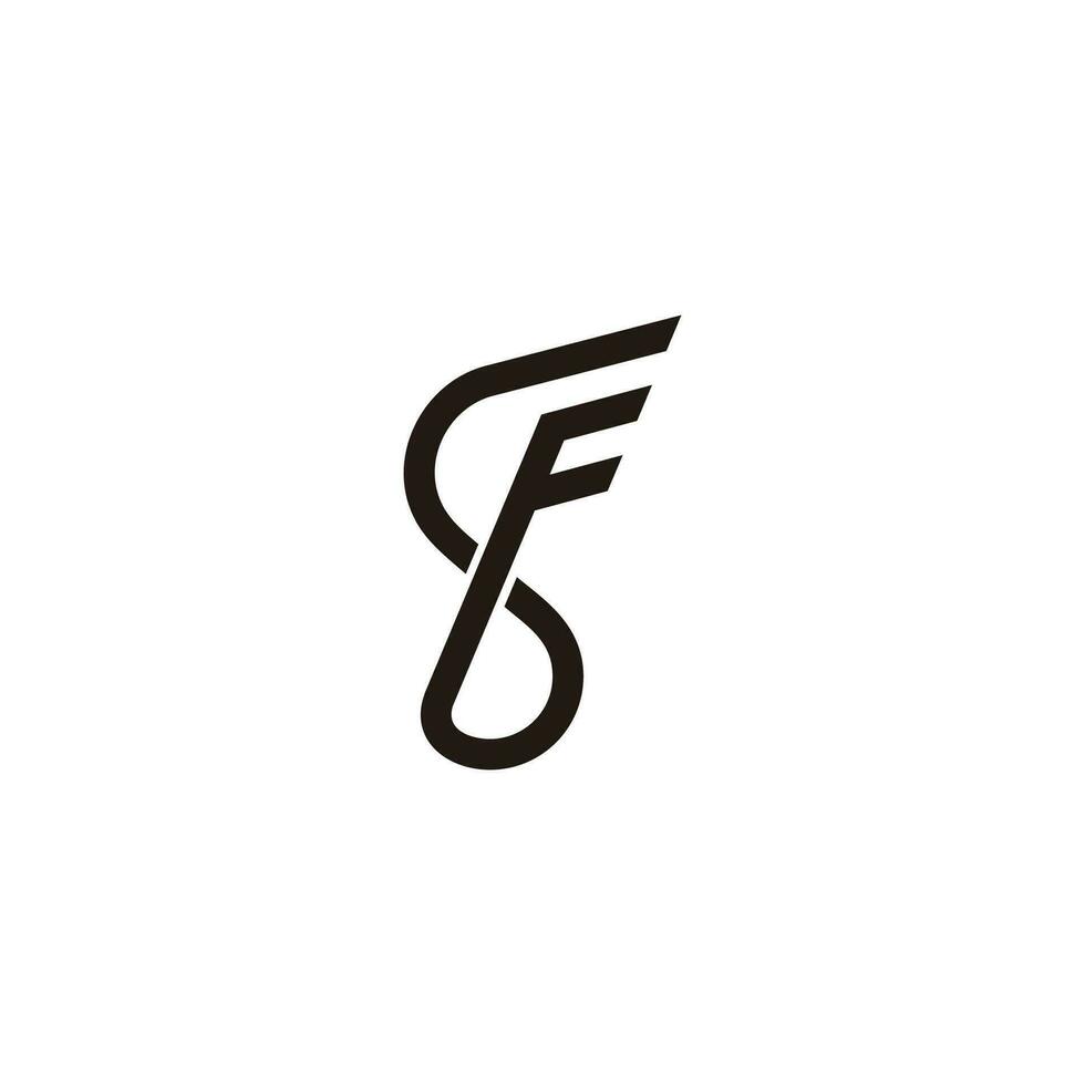 letter s f simple key to success symbol logo vector