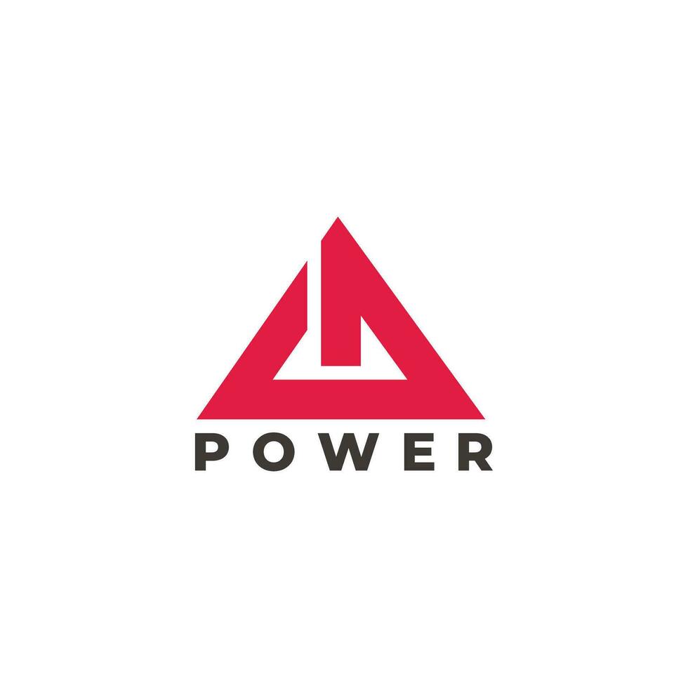 triangle power button symbol geometric simple logo vector