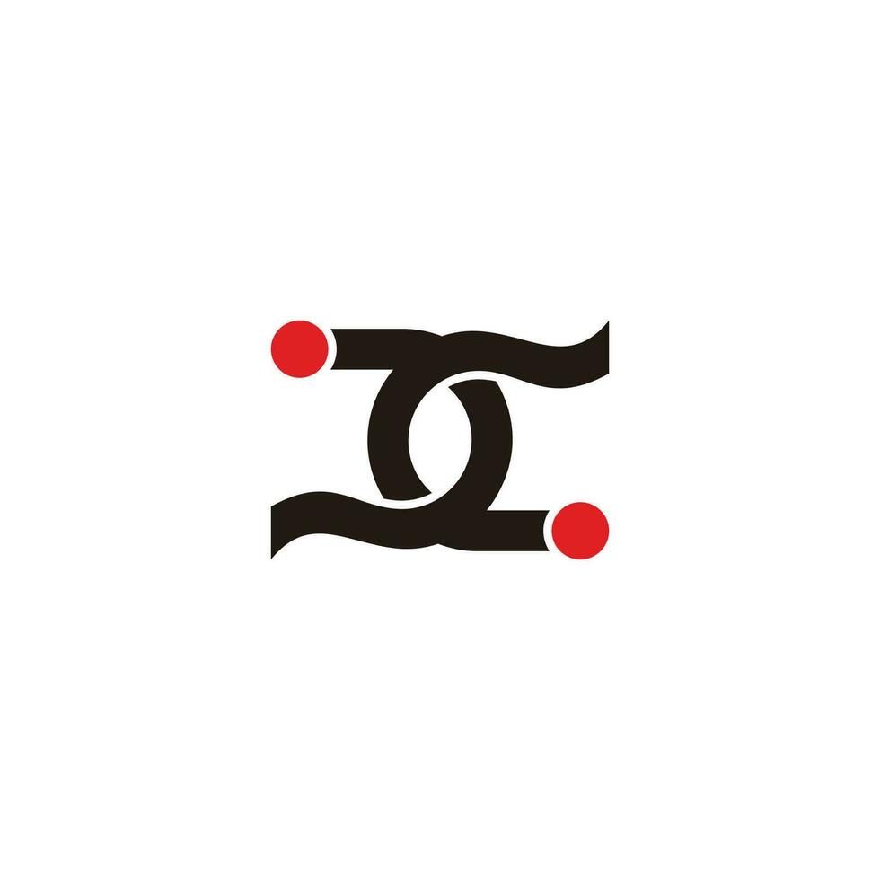 letter cc dots overlapping line logo vector
