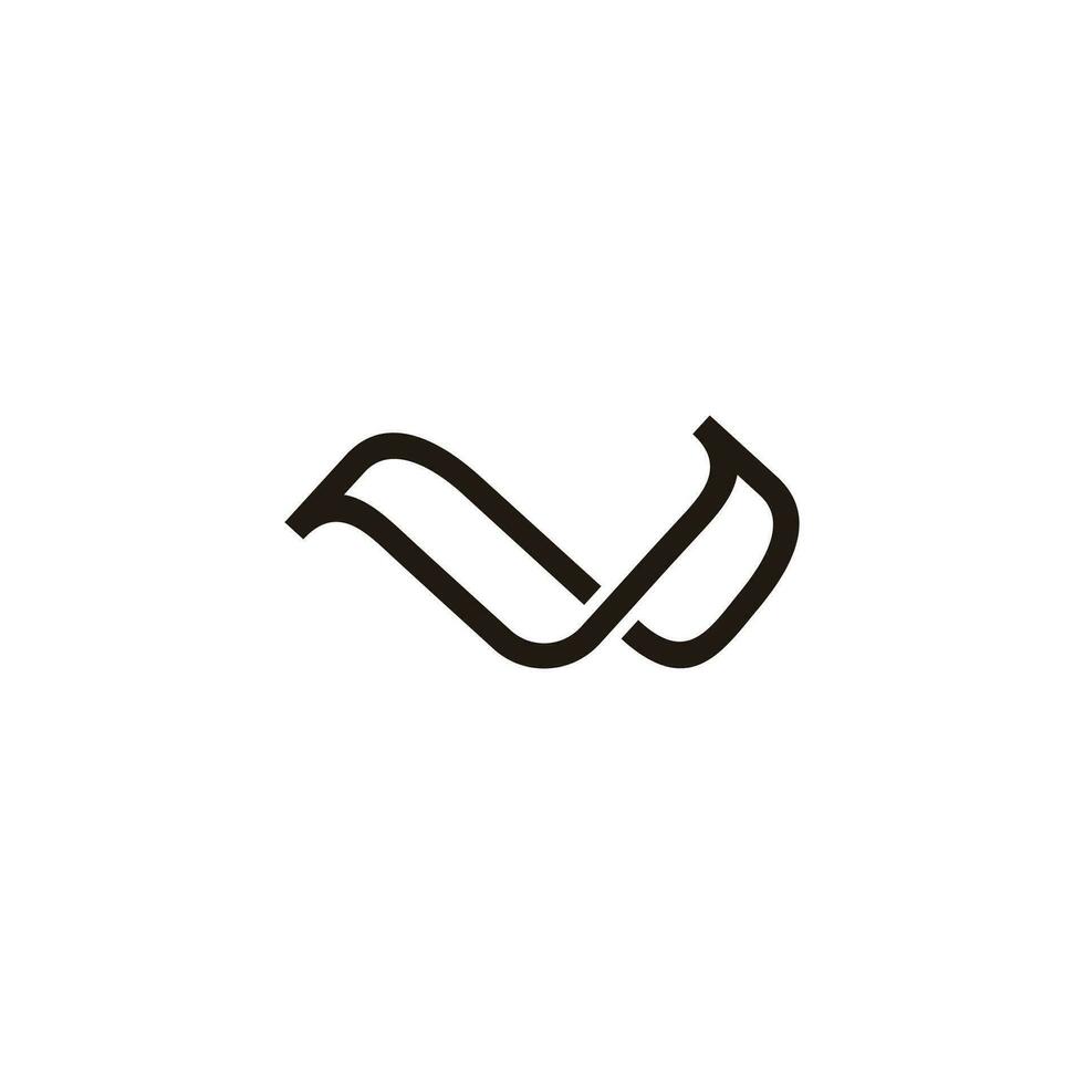 letra w alambres geométrico infinito línea logo vector